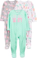 Simple Joys by Carter's girls Loose-Fit Flame Resistant Fleece Footed Pajamas - Image 2