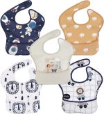 Soarwg Kids Baby Bibs, 5 Pack Waterproof Bibs for Unisex Boys Girls, Essential Must Have for Babies Eating, Feeding - Image 2