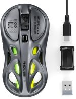 Wireless Gaming Mouse, Tri-Mode 2.4G/USB-C/Bluetooth Mouse, 800-4800 DPI, Ergonomic Optical Mouse Gamer, RGB & 6 Programmable Buttons, 65g, Rechargeable, for PC/Mac/Laptop - Image 2