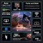 acer Nitro V 16 AI Gaming Laptop 16" WUXGA IPS 180Hz AMD Zen 4 Octa-Core Ryzen 7 260 32GB RAM 2TB SSD GeForce RTX 5050 (Up to 421 AI Tops) Backlit Win11 w/ICP Hub - Image 3