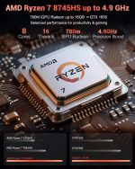 NIMO 15.6" IPS FHD-Gaming-Laptop, AMD Ryzen 7 8745HS 16GB DDR5 RAM 512GB SSD (Beat R9 6900HX, up to 4.9GHz) Radeon 780M GPU 100W Type-C Computer with Fingerprint USB-C 4.0 Backlit Keyboard - Image 3