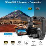 5K Video Camera Camcorder, 10X Optical Zoom 48MP UHD 30FPS Vlogging Camera for YouTube, Photography Recorder Camera with 270° 3" Rotation Screen, Microphone, Stabilizer, Remote Control - Image 3