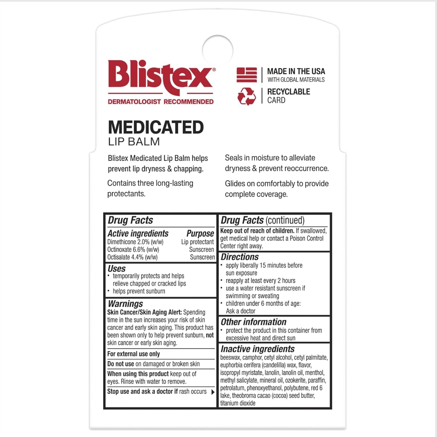 Blistex Medicated Lip Balm, 0.15 Ounce, Prevent Dryness & Chapping, SPF 15 Sun Protection, Seals in Moisture, Hydrating Lip Balm, Easy Glide Formula for Full Coverage, 1 Pack - Image 3